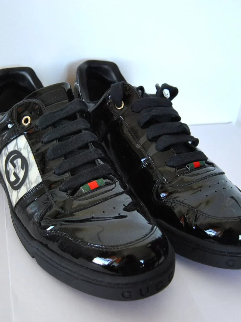 Gucci Patent Leather Mens Shoes Luxury Sneakers with original Box